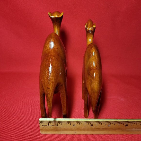 Camel Olive Wood Figurine Hand Carved Wooden Figurine Set of 2 - Picture 8 of 14